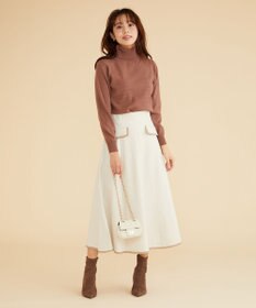 Feroux 【洗える】バイカラーフレア スカート