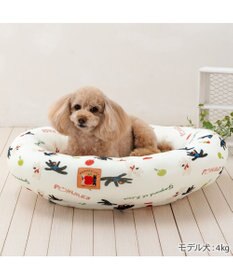 PET PARADISE リサとガスパール 接触冷感 カドラー 《リンゴ柄》 丸型 M 小型犬
