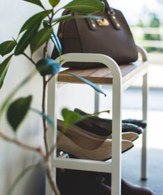 tower 立ちやすいベンチシューズラック タワー  ホワイト