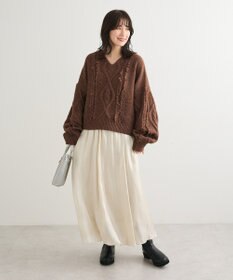 Green Parks ■ＥＳＣＡＲ　フリンジケーブルポップコーンニット