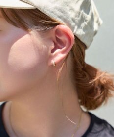 Phoebe 【金属アレルギー対応】ワンタッチビジューフープミニピアス　ゴールド/サージカルステンレス