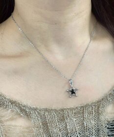 WEGO Lブラックストーンモチーフネックレス