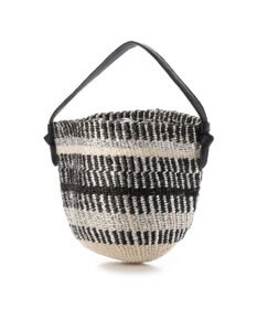 UNBILLION perche プラスティックサイザル×姫路レザー手提げトートバッグ