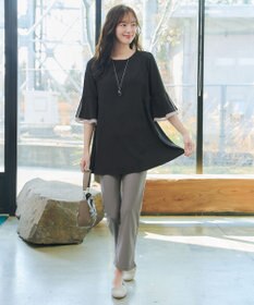 Tiaclasse 【新色追加】シフォンフレア袖チュニックブラウス