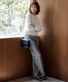 自由区 【洗える】SOMELOSクロップド丈 ブラウス