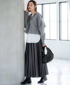 23区 S 【洗える】ウールカシミヤチャンキー クロップド スキッパーニット