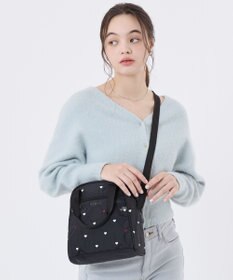 LeSportsac N/S MINI SATCHEL/レッド/ホワイトハートEMB
