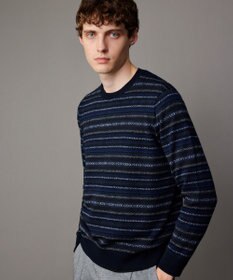 JOSEPH ABBOUD 【イタリア糸使用/洗える】フェアアエルクルーネック ニット