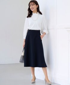 組曲 【KUMIKYOKU NAVY】ジョーゼットシフォン スタンドフリルブラウス