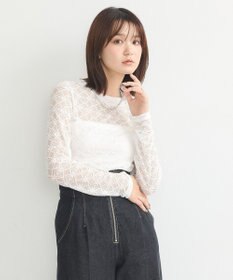 earth music&ecology フラワーレースプルオーバー