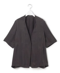 23区 L 【接触冷感性/洗える】フィブリルツイル ハーフスリーブ ジャケット