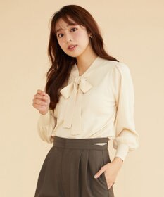 Feroux 【洗える】プチパールボウタイ ニット