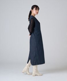 Ripo trenta anni デニムジャガード V-NECK DOTS DENIM DRESS デニムワンピース