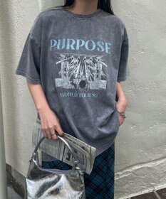 WEGO 【綿100%】ヴィンテージウォッシュグラフィックTシャツ