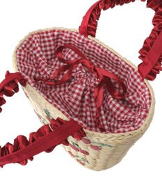 Maison de FLEUR チェリー刺繍メイズカゴバッグ