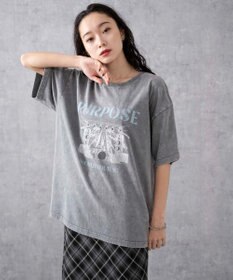 WEGO 【綿100%】ヴィンテージウォッシュグラフィックTシャツ
