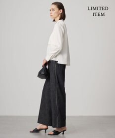 ICB L 【WEB限定・洗える】シルキーツイル  クロップドシャツ