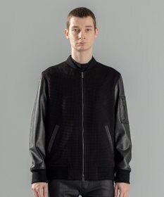 JOSEPH HOMME ライトタックブロックレザー　ブロッキングブルゾン