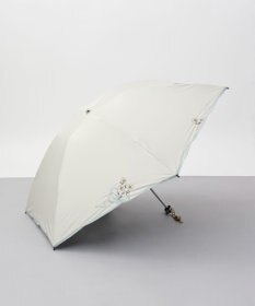 AURORA NINA RICCI （ニナリッチ)  リボン＆ネモフィラ風 刺しゅう晴雨兼用パラソル（クイックオープン折り畳み・ミニ傘）