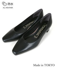 Dominic3 晴雨兼用 スクエアトゥ レザーパンプス