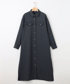 組曲 【サッシュベルト付き】パールボタンシャツワンピース