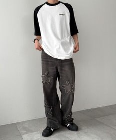 WEGO スターモチーフオーバーダイバギーパンツ