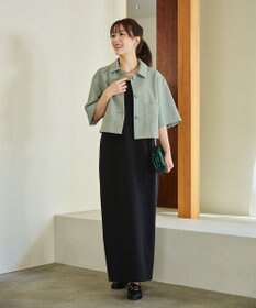 #Newans 【シワになりにくい】〈花乃まりあさんコラボ〉クロップドシャツジャケット