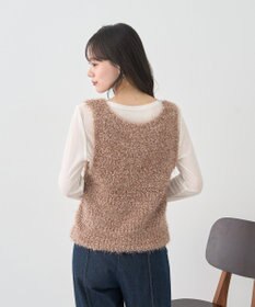 earth music&ecology ポンポンヤーンベスト