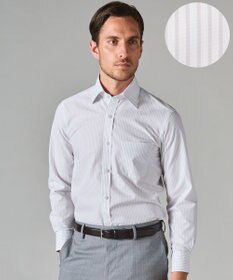 GOTAIRIKU 【形態安定】PREMIUMPLEATS_セミワイドカラー 通年ドレスシャツ（ストライプ）