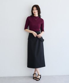 YECCA VECCA ハイネック5分袖リブニット