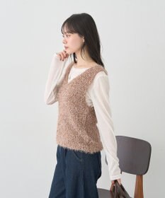 earth music&ecology ポンポンヤーンベスト