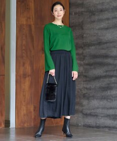 自由区 S 【セットアップ対応・洗える】レーヨンストレッチフレアスリーブ ニット