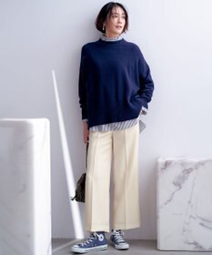 UNFILO ウールライクツイル ワイドパンツ