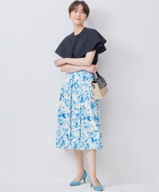 組曲 S スプレーローズプリント フレアスカート