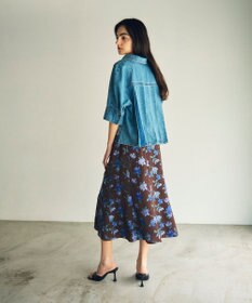 GRACE CONTINENTAL フラワー刺繍フレアスカート