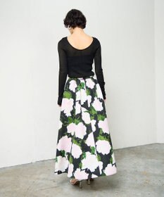 GRACE CONTINENTAL グログランボタニカルスカート