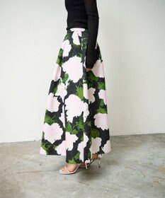 GRACE CONTINENTAL グログランボタニカルスカート