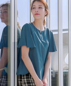 Tiaclasse 【洗える】ブラウス見えフレアスリーブカットソー