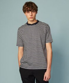 JOSEPH ABBOUD 【リネン素材/清涼感/吸水速乾】リネン天竺ボーダー Ｔシャツ