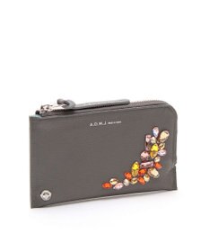 A.D.M.J. 【牛革】モーツァルト/スワロフスキー・クリスタル付オーガナイザーパース(背胴ファスナーポケット）