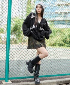 WEGO 【ユニセックス着用ITEM】ダメージジャガードカーディガン