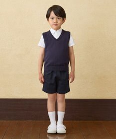 MIKI HOUSE HOT BISCUITS 【90-140cm】綿ニットVネックベスト(男の子用)