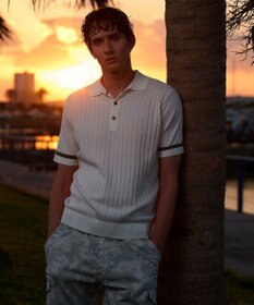 JOSEPH ABBOUD 【清涼感/ストレッチ/洗える】クールスキン ニット ポロ