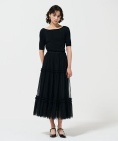 GRACE CONTINENTAL リブカシュクールニットトップ