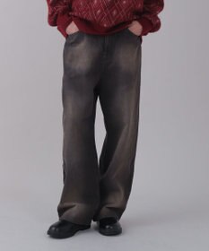 WEGO 【ユニセックス着用ITEM/SMLサイズ展開/ウエスト調整可】バギーデニムパンツ