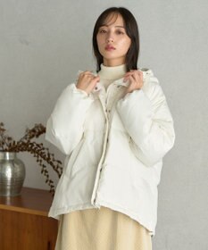 earth music&ecology フーディーパファーブルゾン