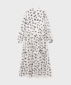 GRACE CONTINENTAL キャットプリントフライヨークワンピース
