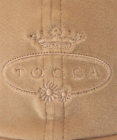 TOCCA 【防臭・吸水速乾・UVカット・サイズ調整可・リボン取り外し可】VELVET LOGOCAP キャップ