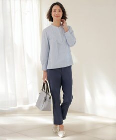 J.PRESS LADIES L 【WEB限定カラーあり・人気素材・セットアップ対応】セルロースリネンストレッチ テーパード パンツ