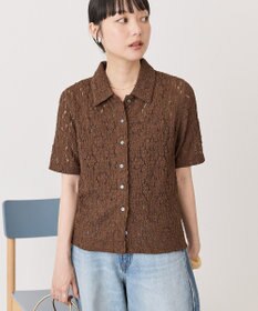 AMERICAN HOLIC 半袖襟付きレースカーディガン